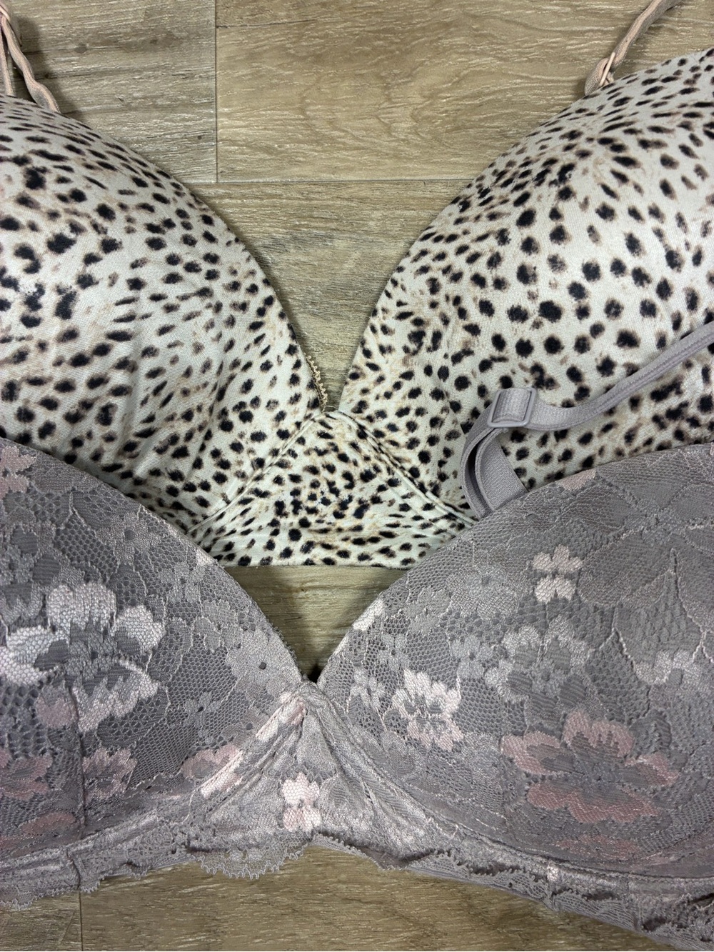 Victoria Secret 2 Wirefree Nursing Bras Lace Leopard Print - Picture 3 of 11